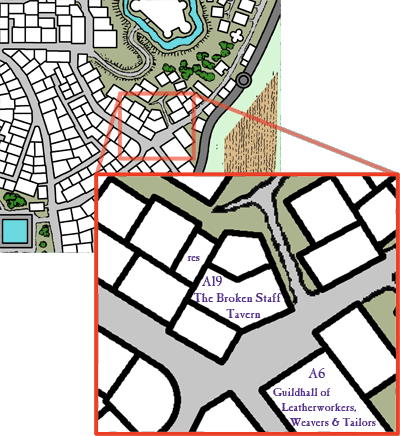 Broken Staff Tavern location map